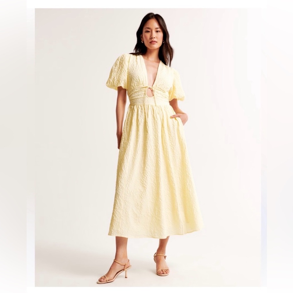 Abercrombie Textured Tie Front Maxi Dress